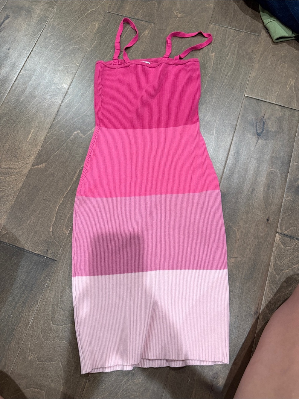 Fashion Nova Pink Ombre Ribbed Bodycon Mini Dress